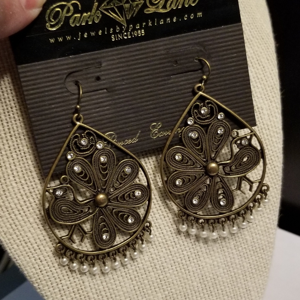Swarovski crystal earrings & bird of paradise